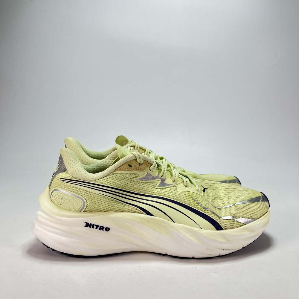 Puma Velocity Nitro 4 Lime Green Navy Blue Running Shoes Women's Size 8.5